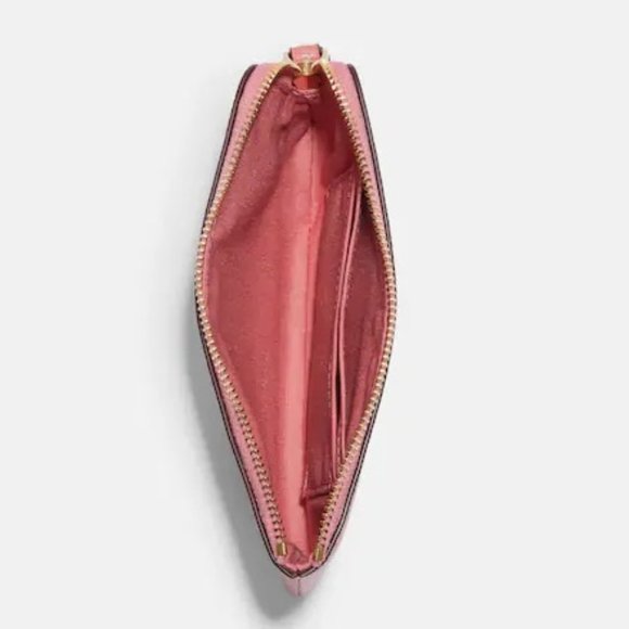 Coach Corner Zip Wristlet Gold / Pink Leather NWT - Picture 7 of 7